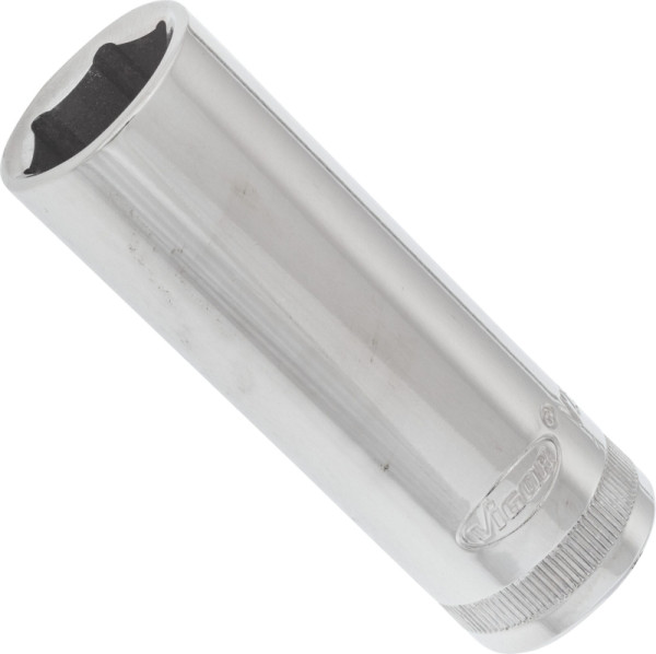 VIGOR insert de clé à douille, long, carré creux 12,5 mm (1/2 pouce), profil à six pans extérieurs, 18 mm, V2589N