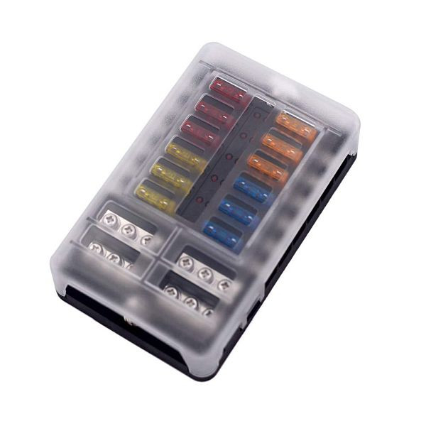 Porte-fusible Offgridtec 12 voies pour fusible à lame de véhicule avec affichage LED, 8-01-012825
