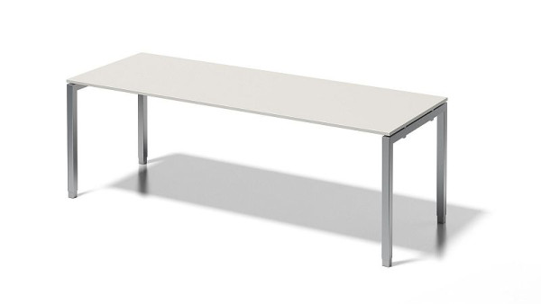 Bureau Bisley Cito, structure en U réglable en hauteur 650-850 mm, H 19 x L 2200 x P 800 mm, gris blanc/argent, DUH2208GW355