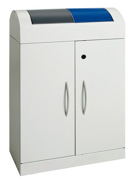 tri des déchets contondants TD 2, RAL 7035/RAL 7016, RAL 5010, conteneur intérieur galvanisé, 2x45 litres, 5603007