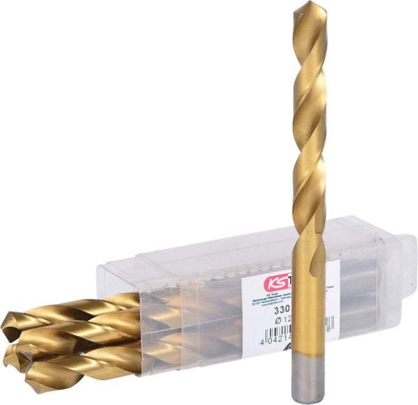 KS Tools Foret hélicoïdal HSS TiN, 12,5 mm, paquet de 5, 330.4125