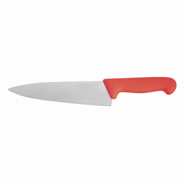 Couteau de chef Schneider, taille : 20 cm, manche rouge, 260812