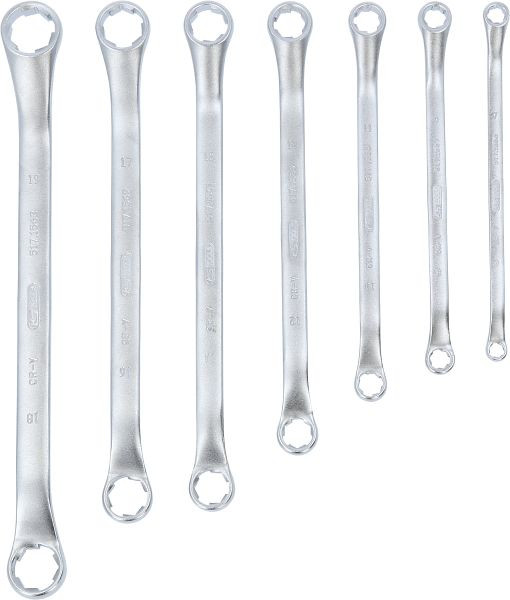 KS Tools RESCUEpower jeu de clés polygonales doubles, décalées 7 pièces 6-19 mm, 517.1555