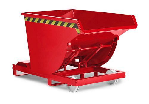 Benne basculante DENIOS en acier, volume 1000 litres, rouge, 269-878