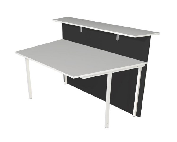 Kerkmann comptoir Atlantis 2, incliné d'un côté, L 1350 x P 920 x H 1080 mm, blanc/anthracite, 22329213