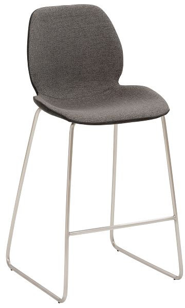 Mayer Sitzmöbel tabouret de comptoir mySOLO, housse d'assise cuir synthétique vintage noir/anthracite chiné, piètement luge acier inoxydable, 1176_K4_524