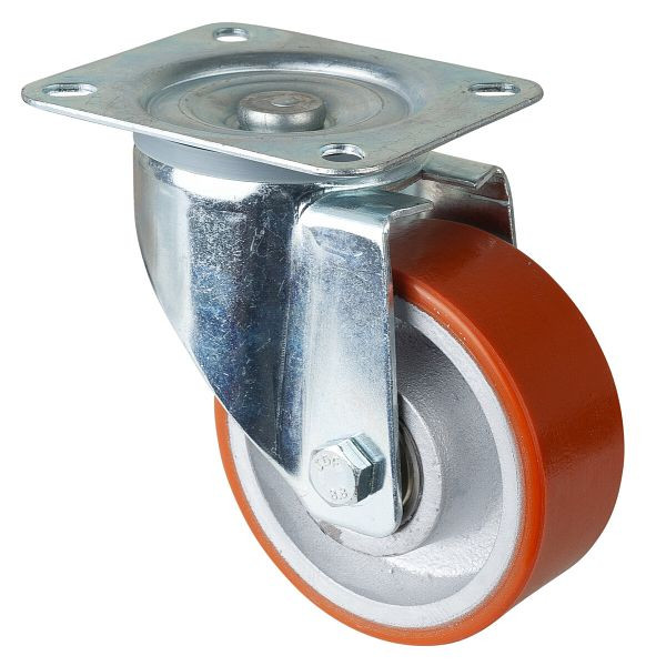 Rouleau de transport BS rollers, largeur de roue 40 mm, Ø roue 125 mm, capacité de charge 300 kg, polyuréthane coulé 95 Shore A, corps de roue en fonte, roulements à billes, LSS400.C10.125