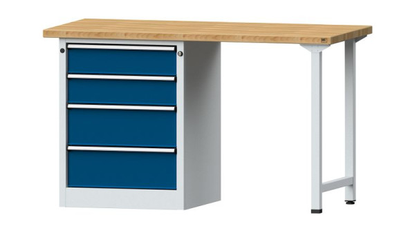 Établis ANKE Établi combiné, modèle 816 V, 1500 x 700 x 890 mm, RAL 7035/5010, BMP 40 mm, 415.001