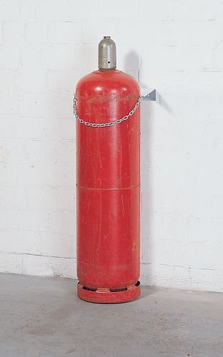 Support mural pour bouteille de gaz DENIOS WH 320-S, acier galvanisé, pour 1 bouteille (Ø 320 mm), 136-485