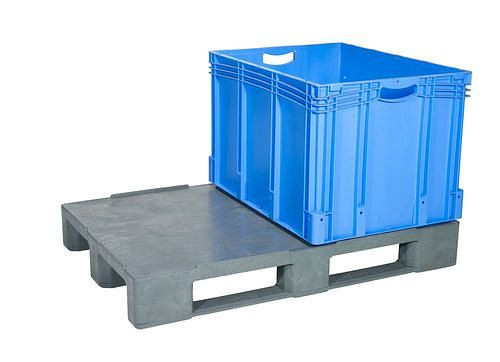 Palette universelle DENIOS, en PE-RE, 800 x 1200 x 170 mm, 3 semelles, avec bord et renfort, lot de 5, 312648