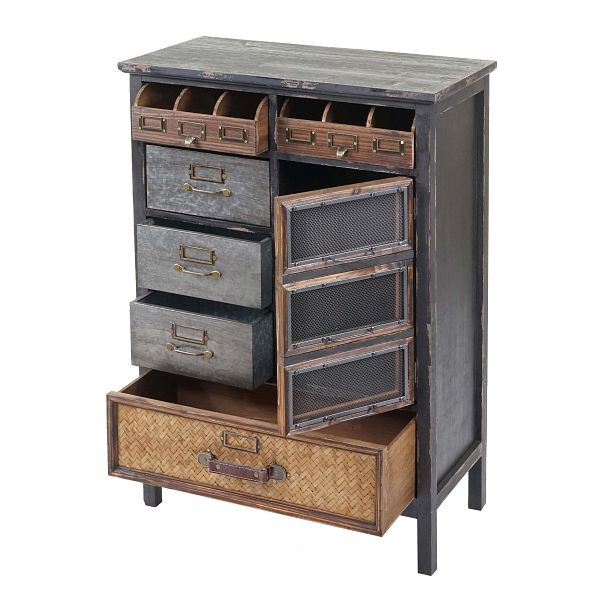 Coffre d'apothicaire Mendler HWC-F34, armoire à tiroirs, aspect shabby vintage en bois de sapin massif 90x65x32cm, 69522