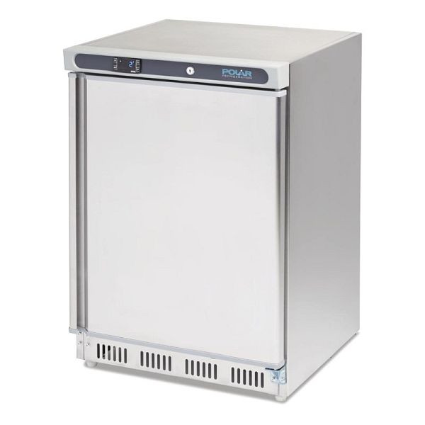 Réfrigérateur de table en acier inoxydable Polar modèle 150L, CD080