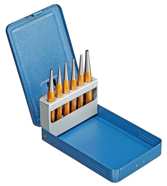 Jeu de poinçons GEDORE, 6 pièces, cassette pliante en métal, 8754060