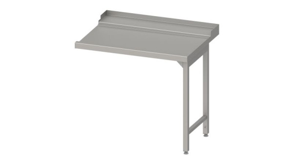 Table égouttoir inox Stalgast, guide panier avec pente, 2 pieds 900x750x880mm, montage côté droit, avec dosseret, soudé, VAL09712RA