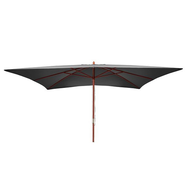 Parasol Mendler Florida, parasol de jardin parasol market, 3x4m polyester/bois 6kg, anthracite, 65599