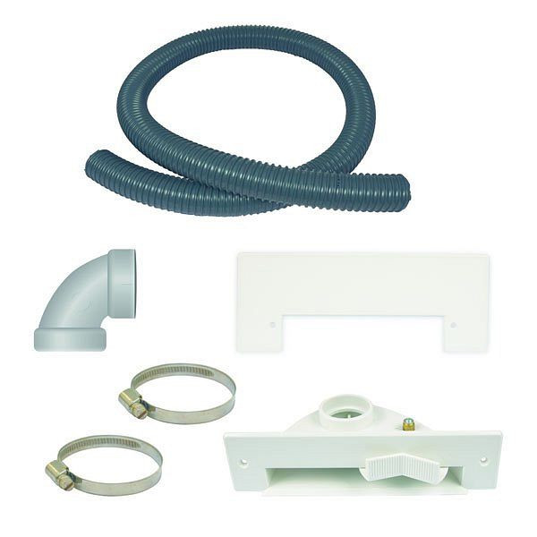 Kit complet HKW de buse de balayage de base pour installation dans le système d'aspirateur central HKW, argent, 10002sil