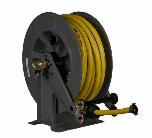 Enrouleur de tuyau Ebinger OSK 610, châssis et axe peints en acier, tambour ABS, 15 m de tuyau PVC, 3.610.152