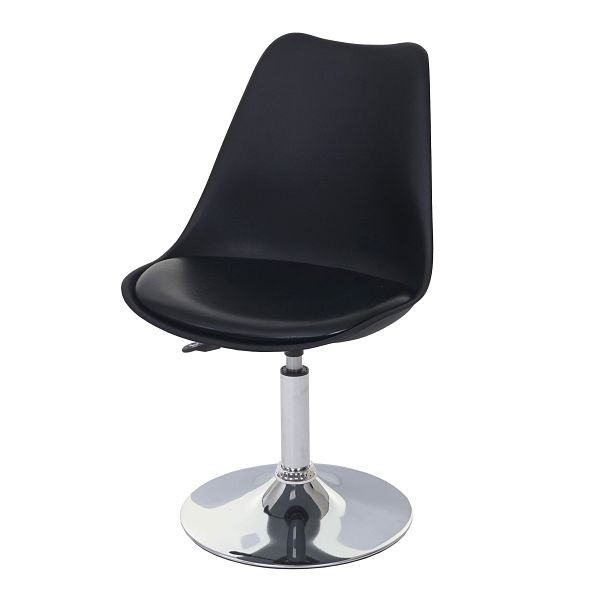 Mendler ensemble de 2 chaises pivotantes Malmö T501, chaise chaise de cuisine, réglable en hauteur, simili cuir, noir, piètement chromé, 62568