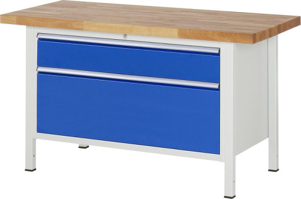 Etabli RAU série 8000 - modèle 8356, L1500 x P700 x H840-1040 mm, base système L1235 x P650 x H800-1000 mm, 03-8356A2-157B4H.11