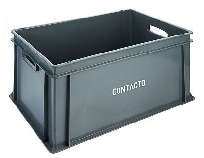Caisse de transport empilable Contacto, haute 60 x 40 x 31 cm, grise, 2511/600