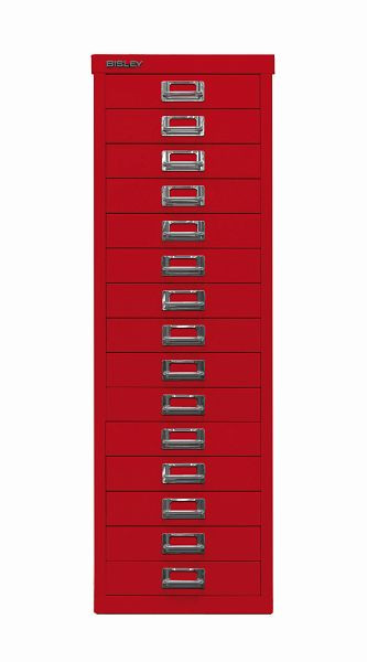 Bisley MultiDrawer™, série 39, A4, 15 tiroirs, rouge cardinal, L3915670