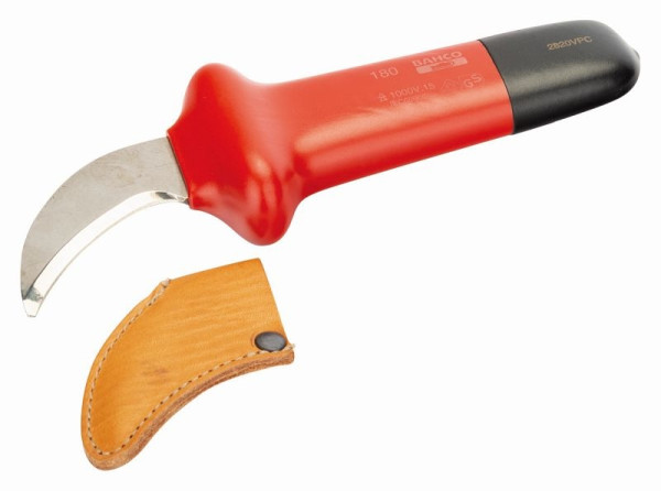 Bahco Couteau à Câble Lame Courbe Isolée 180mm 2820VPC