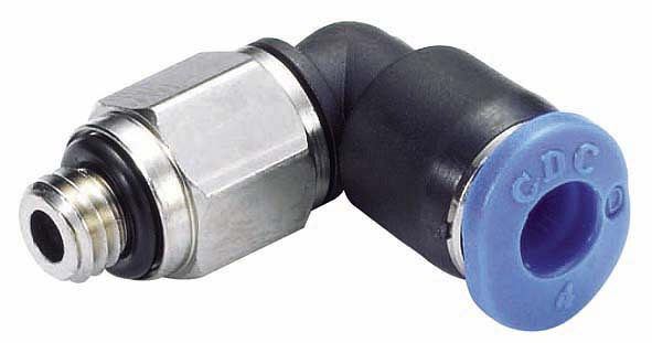 temporisateur B-WEdM-3-M3-KU, raccord à visser coudé série mini, réglable sans pression, Ø tuyau : 3 mm, filetage : M3, UE : 10 pièces, 03180600