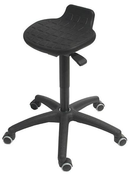 Tabouret pivotant Bedrunka+Hirth avec patins, hauteur d'assise 415 - 605 mm, assise : PU noir, 05.3571.08