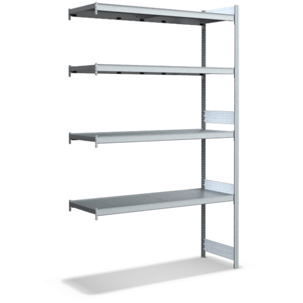 BITO grand kit d'extension d'étagère /350kg 2499x1512x524 étagère à 4 niveaux galvanisée, C1256-0016