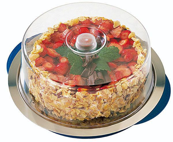 APS Set de plateaux Thermo, ronds, Ø environ 35 cm, hauteur 15 cm, acier inoxydable, plastique, réfrigérable, dans une boîte colorée, 5 pièces, 09093