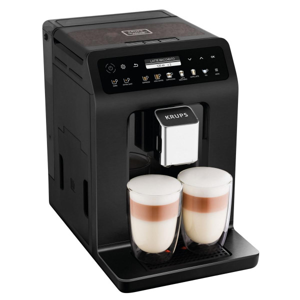 Machine à café Krups double cappuccino Evidence Plus EA8948, noir métallisé, EA8948