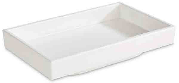 APS Bento Box -ASIA PLUS-, 15,5 x 9,5 cm, hauteur : 3 cm, mélamine, intérieur : blanc, brillant, extérieur : blanc, mat, 15477