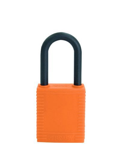 Serrure de sécurité DENIOS avec support en plastique orange, non conducteur, 209697
