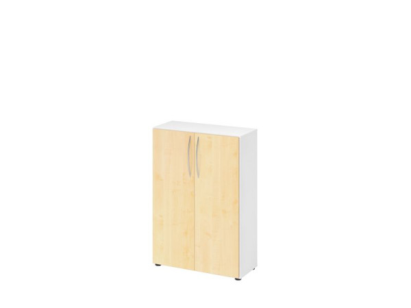 Armoire Hammerbacher 4550 BM, 3 OH, couleur du corps : blanc / couleur de la façade : érable, 80 x 34,6 x 114,4 cm (LxPxH), poignée en arc BM, V4550/W/3/BM