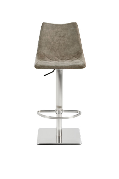 Mayer Sitzmöbel , structure en acier inoxydable, coque d'assise rembourrée en simili cuir aspect vintage boue, 1275_04_545