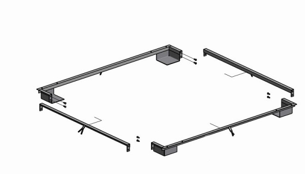 Cadre de fondation ADE en acier inoxydable pour balances au sol 1000x800mm, Z1156