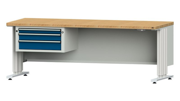 Établis ANKE table de travail LIFT avec sous-structure, modèle 522 VL, 2000 x 800 x 740-1140 mm, RAL 7035/5010, BMP 40 mm, 405.340