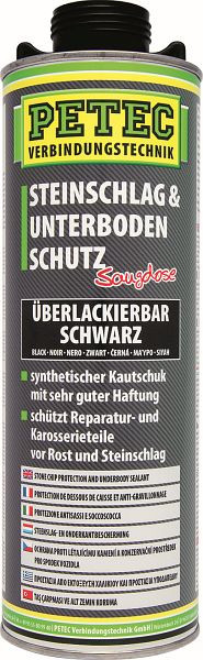 Base en caoutchouc Petec Stone pour protection contre les impacts et le dessous du corps, recouvrable, Noir, 1.000 ml, Unité d'emballage: 6 pièces, 73210