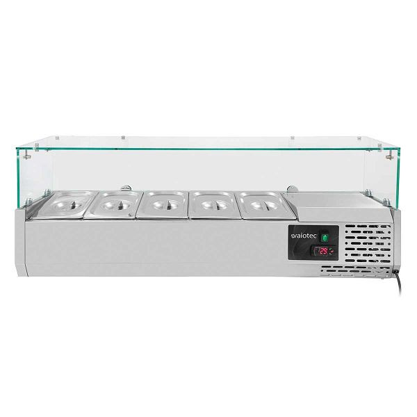 Vaiotec EASYLINE accessoire de refroidissement 330 avec couvercle en verre 5xGN1/4 - 1200, 120x33,5x43,5 cm, 10027