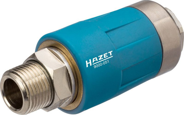 Accouplement de sécurité Hazet, adapté à tous les mamelons de raccordement d'air, filetage extérieur (AG) 16,41 mm / 3 / 8", 9000-051