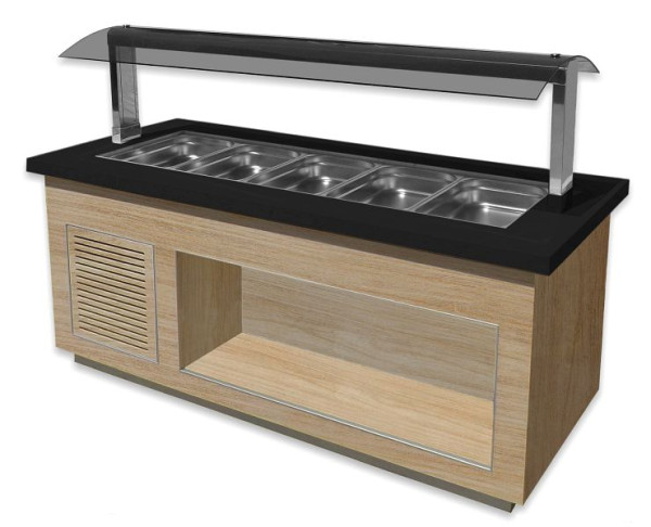 Bar à salade Saro pour 5x 1/1 GN, modèle PREMIUM LINE SB-K200 OAK, 366-2710