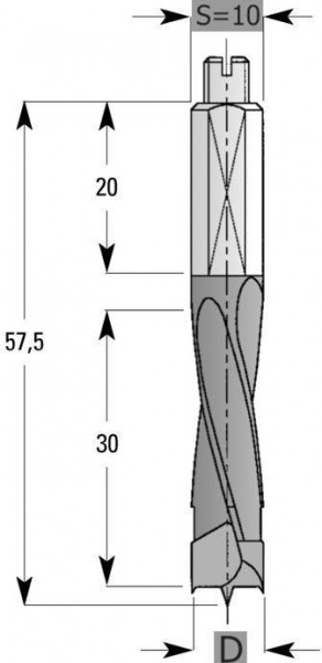 Cheville Edessö HW S10, A: 6, B: 30, GL: 57,5 - LH, 143006002