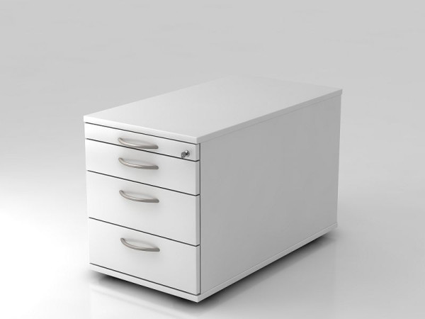 Conteneur roulant Hammerbacher 80cm, 3 tiroirs, poignée étrier blanc, 42,8x51,2x80 cm, 1/2/3/3 HE, VTC30/W/W/BM