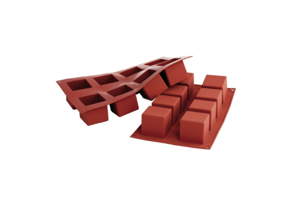 Moule à pâtisserie en silicone Schneider cube, dimensions 50 x 50 mm, hauteur 50 mm, 115098