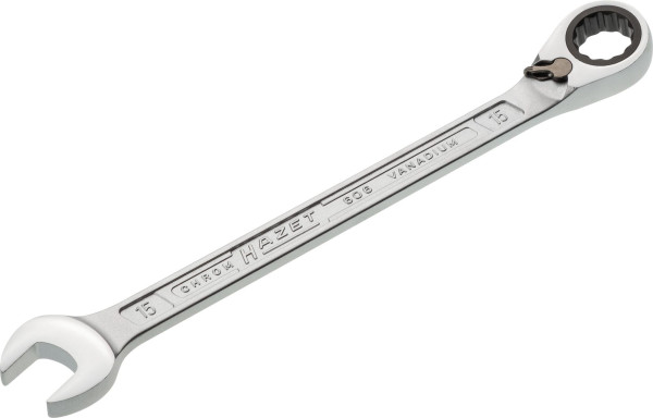 Clé mixte à cliquet Hazet, Profil de traction double hexagonal externe, 15 mm, 606-15
