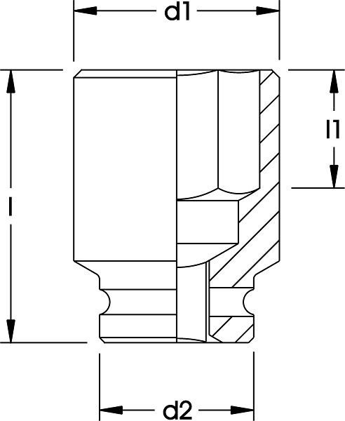 Insert de clé électrique ELORA 1.1 / 2 ", hexagone, 793, taille: 125 mm, 0793001255100