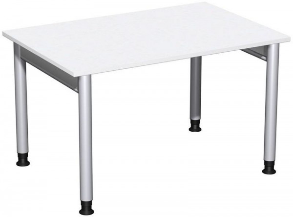 bureau geramöbel réglable en hauteur, 1200x800x680-820, blanc/argent, N-657102-WS