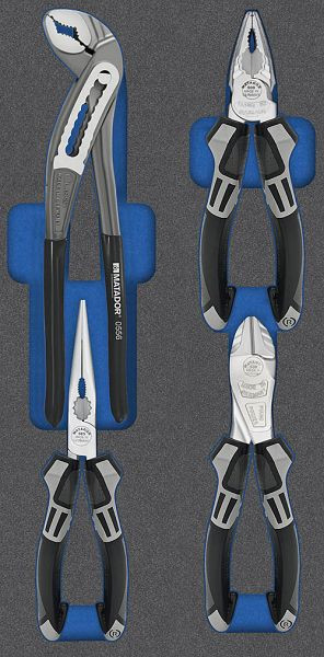 Bedrunka+Hirth insert d'outils, jeu de pinces, 4 pièces, dimensions en mm (LxPxH) : 400 x 200 x 25, 08.89.209