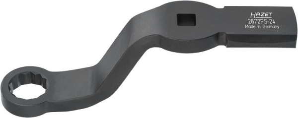 Clé polygonale à chocs Hazet, double hexagonale, avec 2 surfaces de frappe, carré creux 12,5 mm (1/2 pouce), profil extérieur double hexagonal, 24 mm, 2872FS-24
