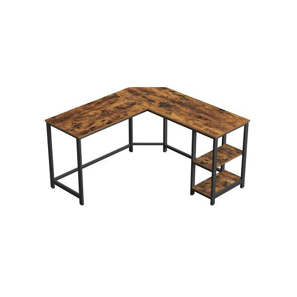 Bureau VASAGLE facile à monter vintage marron-noir, LWD72X